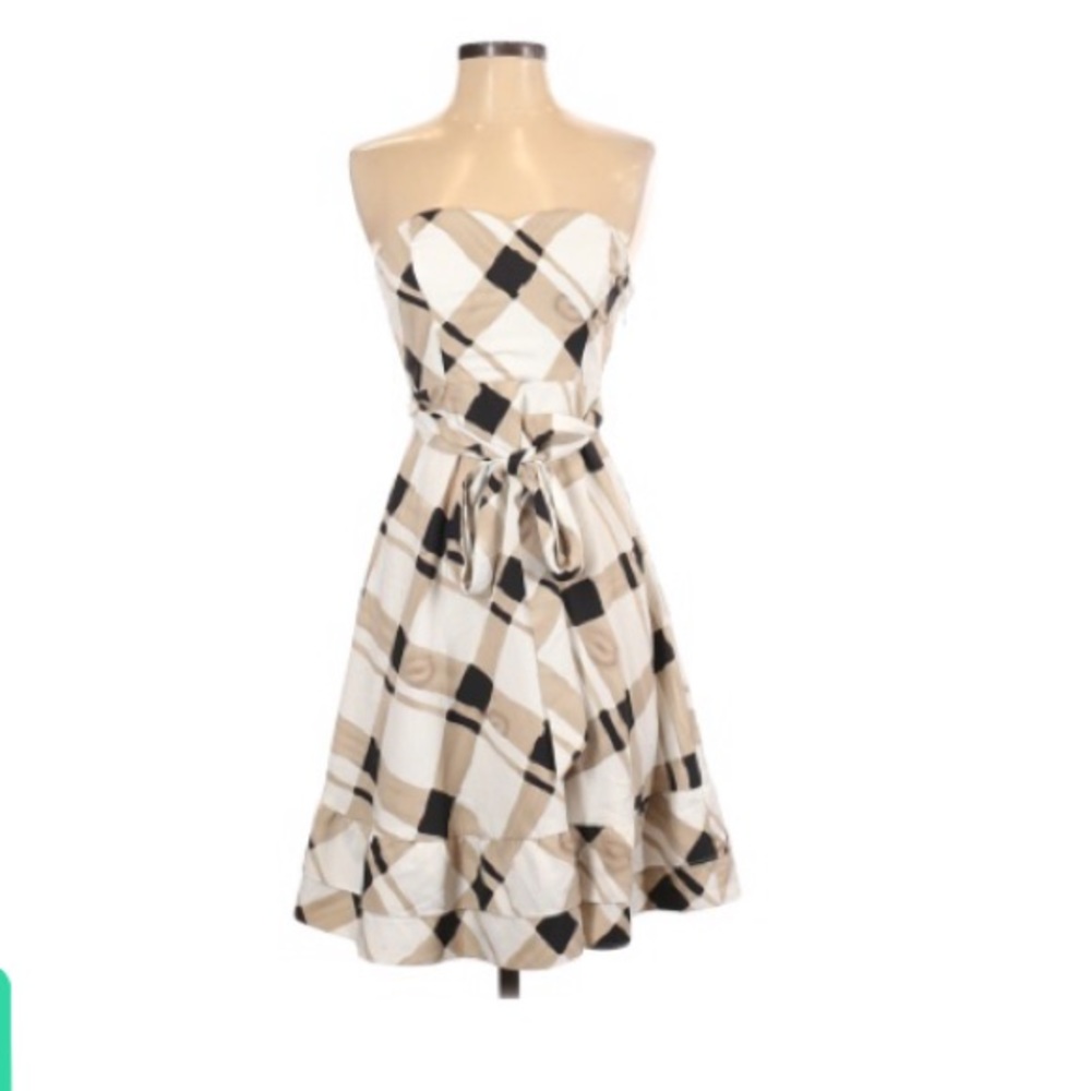 The Limited strapless plaid retro casual dress